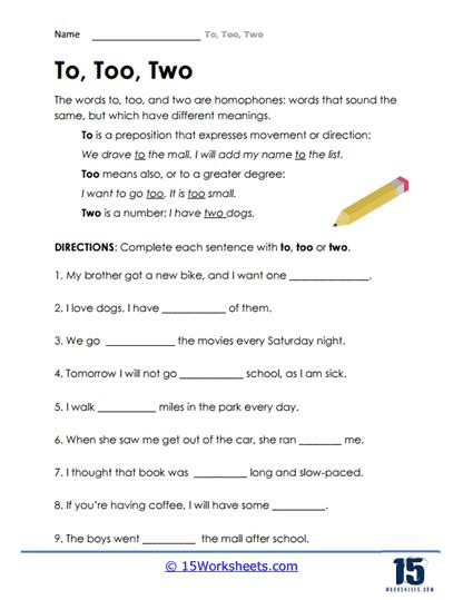 what does two for two mean|To, Too, Two Worksheets .